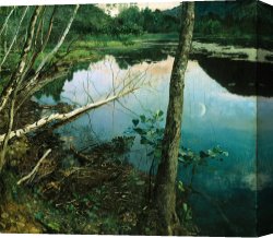 Summer Night Canvas Prints - Summer Night by Eilif Peterssen
