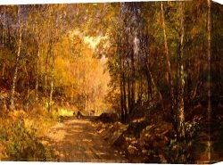 Boar Lane Canvas Paintings - Forest Lane Near Scharfling by Emil Jakob Schindler