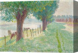 The End of Dinner Canvas Prints - End of August by Emile Claus