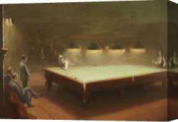 School Canvas Paintings - Billiard Match at Thurston by English School