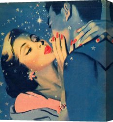 School Canvas Paintings - Kiss Goodnight by English School