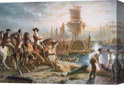 Boston Celebration Canvas Prints - Lord Howe organizes the British evacuation of Boston in March 1776 by English School