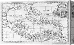 School Canvas Paintings - Map of the West Indies Florida and South America by English School