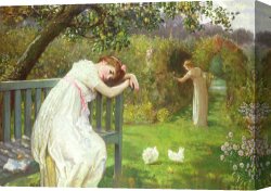 School Canvas Paintings - Sunday Afternoon - Ladies in a Garden by English School