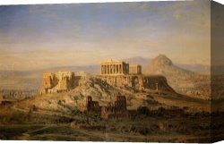 Ernst Canvas Paintings - The Acropolis Athena by Ernst Carl Eugen Koerner