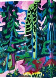 Ernst Canvas Paintings - Forest Path In Summer by Ernst Ludwig Kirchner