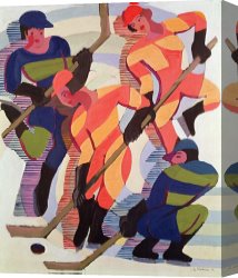 Ernst Canvas Paintings - Hockey Players by Ernst Ludwig Kirchner
