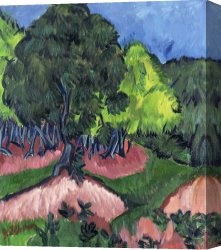 Ernst Canvas Paintings - Landscape With Chestnut Tree by Ernst Ludwig Kirchner