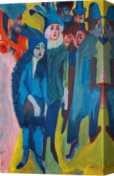 Ernst Canvas Paintings - Street Scene by Ernst Ludwig Kirchner