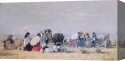 Beach Canvas Prints - Beach Scene by Eugene Louis Boudin