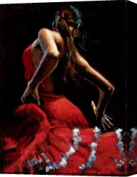 Red And White Canvas Prints - Dancer in Red with White by Fabian Perez