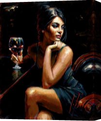 La Rive Gauche Canvas Prints - Saba at Las Brujas IV with Red Wine by Fabian Perez