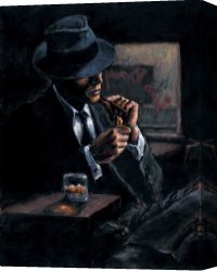 La Rive Gauche Canvas Prints - Study for Whiskey at Las Brujas II by Fabian Perez