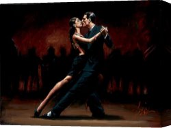 Jazz Festival in Paris Canvas Prints - Tango in Paris in Black Suit by Fabian Perez