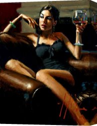 Room Canvas Paintings - The Living Room III by Fabian Perez