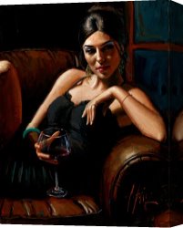 Room Canvas Paintings - The Living Room V by Fabian Perez