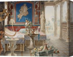 Fantasy Canvas Prints - Architectural Fantasy in The Style of Pompeii by Felix Duban
