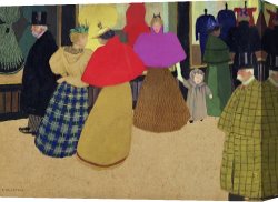 Street Canvas Prints - Street Scene by Felix Edouard Vallotton
