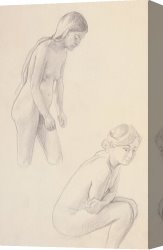 Cold Canvas Prints - Two Nudes by Felix Edouard Vallotton