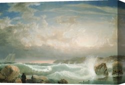 Boar Lane Canvas Paintings - Rafes Chasm Gloucester Massachusetts by FH Lane