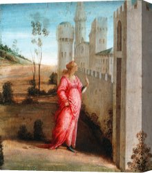 The Brandenburg Gate Berlin Canvas Paintings - Esther at The Palace Gate by Filippino Lippi