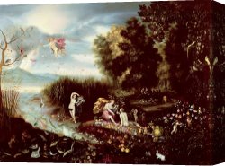 School Canvas Paintings - The Four Elements by Flemish School