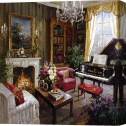 Room Canvas Paintings - Grand Piano Room by Foxwell
