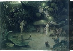 Night Canvas Paintings -  Scene from 'A Midsummer Night's Dream by Francis Danby