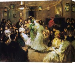 Home Canvas Paintings - A Flamenco Party at Home by Francis Luis Mora