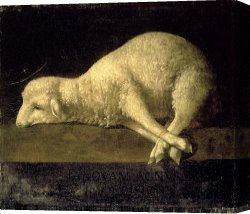 Agnus Dei Canvas Prints - Agnus Dei by Francisco de Zurbaran