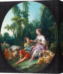 Il Mercato Galleggiante a Venezia Canvas Prints - Are They Thinking About The Grape (pensent Ils Au Raisin ) by Francois Boucher