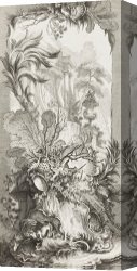 Alfred Dedreux Or De Dreux Canvas Paintings - Rocaille (rococo Design), in Nouveaux Morceaux Pour Des Paravents (new Concepts for Screens) by Francois Boucher