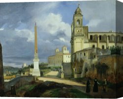 Agnus Dei Canvas Prints - Trinita dei Monti and the Villa Medici in Rome by Francois Marius Granet