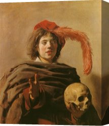 Boy Canvas Paintings - Boy with a Skull by Frans Hals