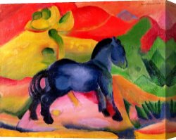 Wing of a Blue Roller Canvas Prints - Little Blue Horse by Franz Marc