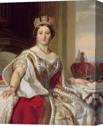 Apartments of Queen Elizabeth of Prussia, Charlottenburg Palace, Berlin Canvas Prints - Portrait of Queen Victoria by Franz Xavier Winterhalter