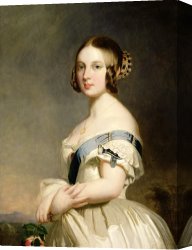 Apartments of Queen Elizabeth of Prussia, Charlottenburg Palace, Berlin Canvas Prints - Queen Victoria by Franz Xavier Winterhalter