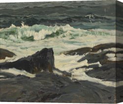 Seascapes Canvas Paintings - Seascape by Frederick Judd Waugh