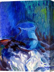 Flowers in a Blue Vase Canvas Prints - Blue Vase by Frederick Luff