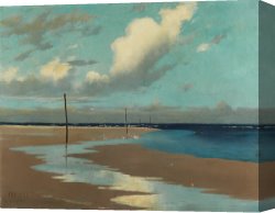Beach Canvas Prints - Beach at Low Tide by Frederick Milner