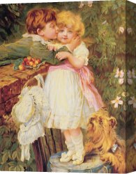 The Garden of Eden Canvas Prints - Over the Garden Wall by Frederick Morgan