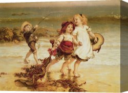 Horse Race Canvas Paintings - Sea Horses by Frederick Morgan