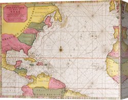 Song of The North Canvas Prints - Map Of The Atlantic Ocean Showing The East Coast Of North America The Caribbean And Central America by French School