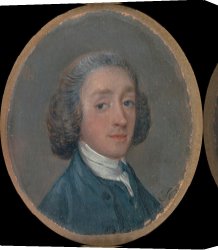 Portrait of a Young Man (selfportrait) Canvas Paintings - Portrait of a Young Man with Powdered Hair by Gainsborough, Thomas
