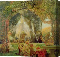Gaston Bussiere Canvas Prints - The Arbor by Gaston De la Touche