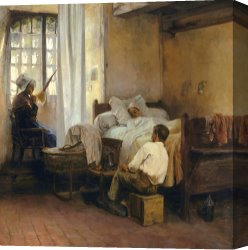 Gaston Bussiere Canvas Prints - The First Born by Gaston La Touche