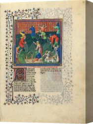 Gaston Bussiere Canvas Prints - Livre De La Chasse by Gaston Phoebus