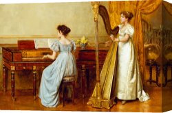 Room Canvas Paintings - The Music Room by George Goodwin Kilburne