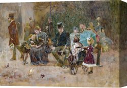 George John Pinwell Canvas Prints - Study For A Seat In St James's Park by George John Pinwell