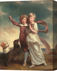 George John Pinwell Canvas Prints - Thomas John Clavering and Catherine Mary Clavering by George Romney